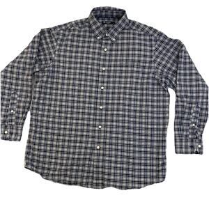 Cremieux Classics Shirt Mens XL Extra Large Blue Plaid Button Up Long Sleeve